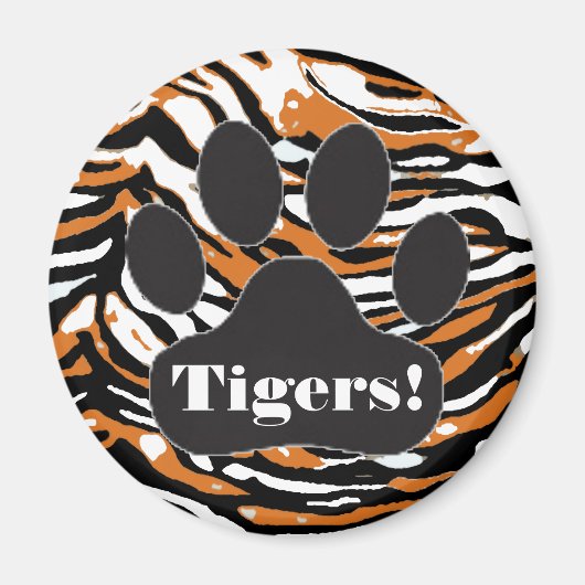 Tiger Print Paw Magnet (Vorne)