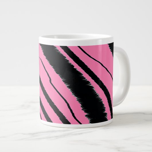 Tiger Print Pink Jumbo-Tasse (Vorderseite Rechts)