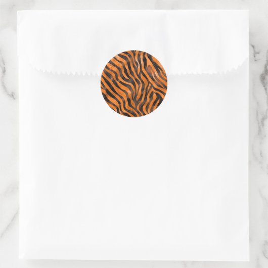 Tiger Print Runder Aufkleber (Tasche)