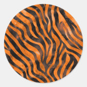Tiger Print Runder Aufkleber (Vorderseite)
