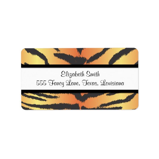 Tiger Print, Tiger Streifen, Tierdruck, Dschungel Adressaufkleber (Vorne)