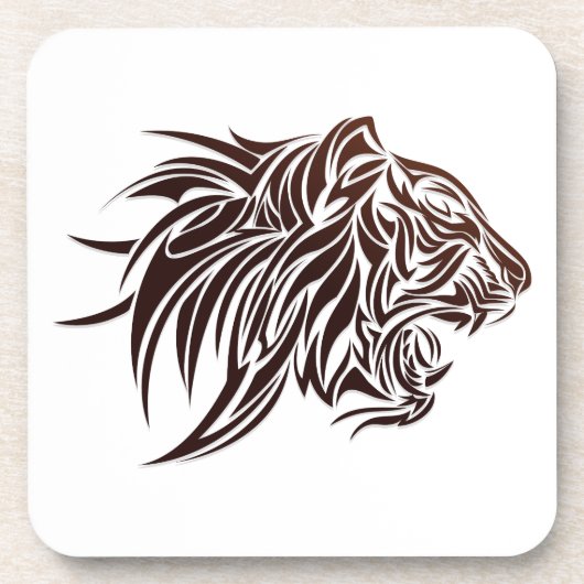 Tiger-Profil Getränkeuntersetzer (Vorderseite)