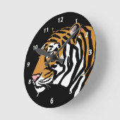Tiger Profile Portrait Runde Wanduhr (Winkel)