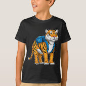 Tiger Pupille Backpack School T-Shirt (Vorderseite)