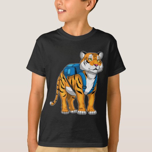 Tiger Pupille Backpack School T-Shirt (Vorderseite)