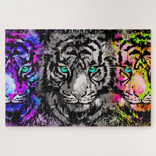 Tiger Puzzle - 3 Coole Tiger Heads Puzzle (Horizontal)
