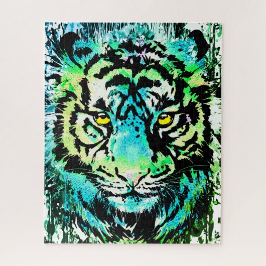 Tiger Puzzle - farbenfrohe Tiger Eyes Puzzle (Vertikal)