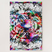 Tiger Puzzle | Farbenfrohe Tiger Zeichnend Puzzle (Vertikal)