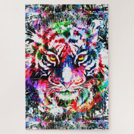 Tiger Puzzle | Farblich Zeichnend | Abstrakte Kuns