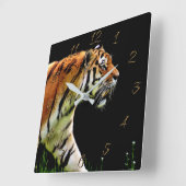 Tiger Quadratische Wanduhr (Winkel)