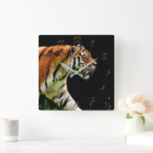 Tiger Quadratische Wanduhr (Zuhause)