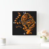 Tiger Quadratische Wanduhr (Zuhause)