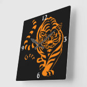Tiger Quadratische Wanduhr (Winkel)