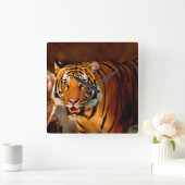 Tiger Quadratische Wanduhr (Zuhause)
