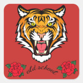 Tiger Quadratischer Aufkleber (Vorderseite)
