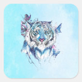 Tiger Quadratischer Aufkleber (Vorderseite)