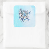 Tiger Quadratischer Aufkleber (Tasche)