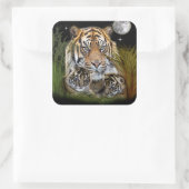 Tiger Quadratischer Aufkleber (Tasche)