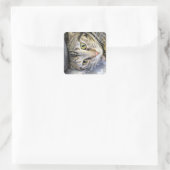 Tiger Quadratischer Aufkleber (Tasche)