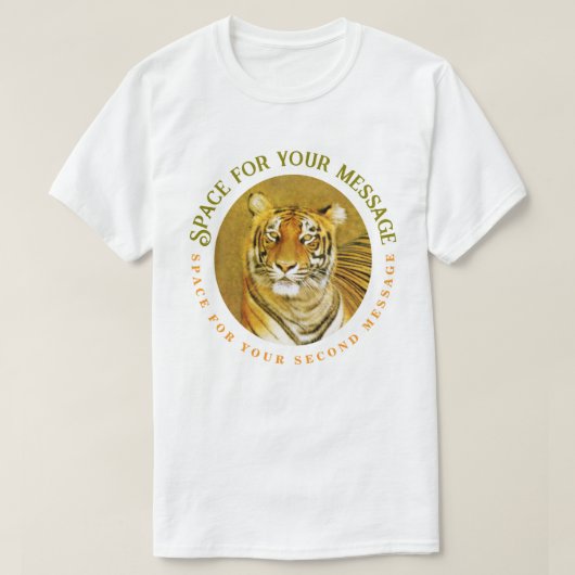 Tiger-Rahmen mit individuellem Text T-Shirt (Design vorne)