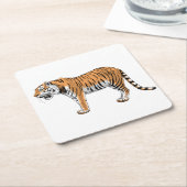 Tiger Rechteckiger Pappuntersetzer (angewinkelt)
