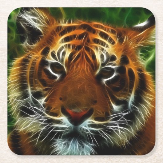 TIGER RECHTECKIGER PAPPUNTERSETZER (Vorderseite)