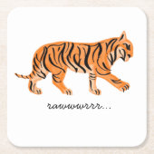 Tiger Rechteckiger Pappuntersetzer (Vorderseite)