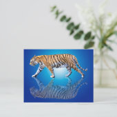 TIGER REFLEKTIERT POSTKARTE (Stehend Vorderseite)