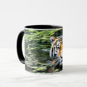 Tiger-Reflexions-Digital-Kunst-Kaffee-Tasse Tasse (Vorderseite Links)