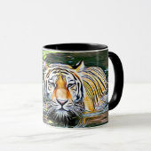 Tiger-Reflexions-Digital-Kunst-Kaffee-Tasse Tasse (VorderseiteRechts)