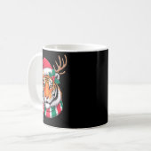Tiger Reindeer Christmas Santa Hat Tiger Xmas  Kaffeetasse (Vorderseite Links)