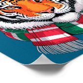 Tiger Reindeer Christmas Santa Hat Tiger Xmas  Poster (Ecke)