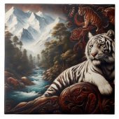 Tiger Relaxen am Berg River Fliese (Vorderseite)