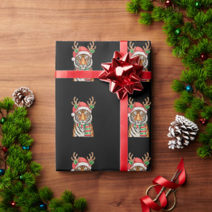 Tiger-Rentier-Weihnachtsmannmütze Weihnachten Xmas Geschenkpapier