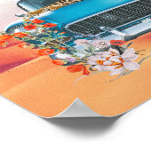 Tiger Retro Car Wüste Kaktus Surreal Collage Canv Poster (Ecke)