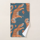 Tiger Retro Personalisiertes Muster Badhandtuch Set (Handtuch)