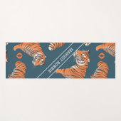 Tiger Retro Personalisiertes Muster Yogamatte (Vorderseite (Horizontal))