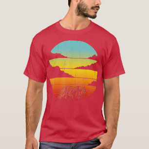 Tiger Retro Vintage 60er 70er Sonnenuntergang Säug T-Shirt