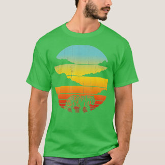 Tiger Retro Vintage 60er 70er Sonnenuntergang Säug T-Shirt