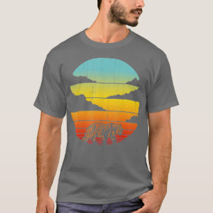 Tiger Retro Vintage 60er 70er Sonnenuntergang Säug T-Shirt