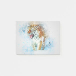 Tiger Roar Animal Art Abstrakte Wasserfarbe Vintag Post-it Klebezettel