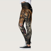 Tiger Roar: Lebhaftes Dschungel-Portrait Leggings (Links)