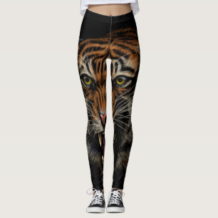 Tiger Roar: Lebhaftes Dschungel-Portrait Leggings