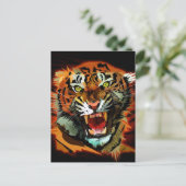 Tiger Roar Postkarte (Stehend Vorderseite)
