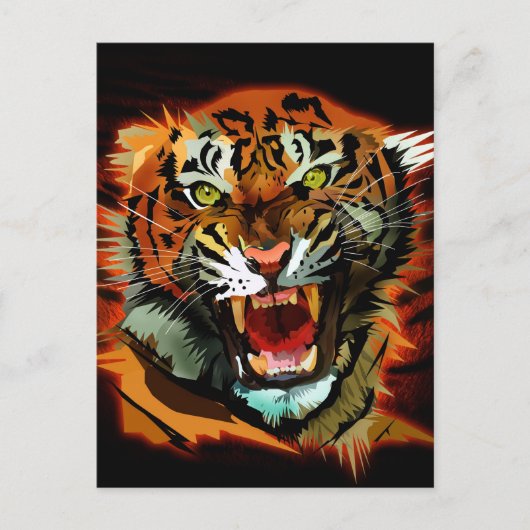 Tiger Roar Postkarte (Vorderseite)