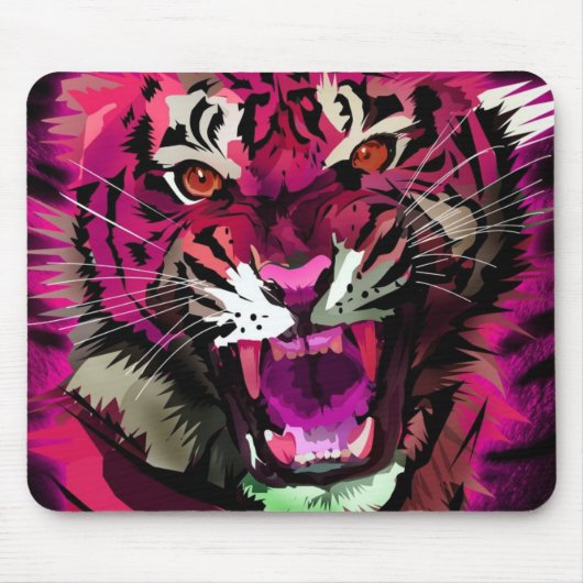Tiger Roar - Rosa Mousepad (Vorne)