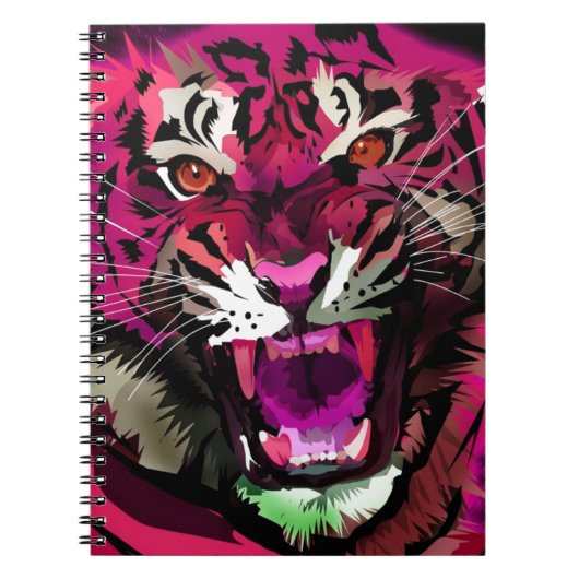 Tiger Roar - Rosa Notizblock (Vorderseite)