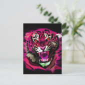 Tiger Roar - Rosa Postkarte (Stehend Vorderseite)
