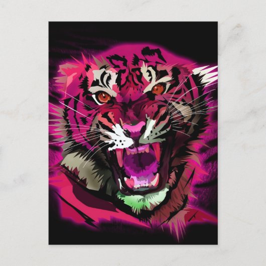 Tiger Roar - Rosa Postkarte (Vorderseite)