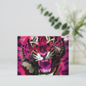 Tiger Roar - Rosa Postkarte (Stehend Vorderseite)